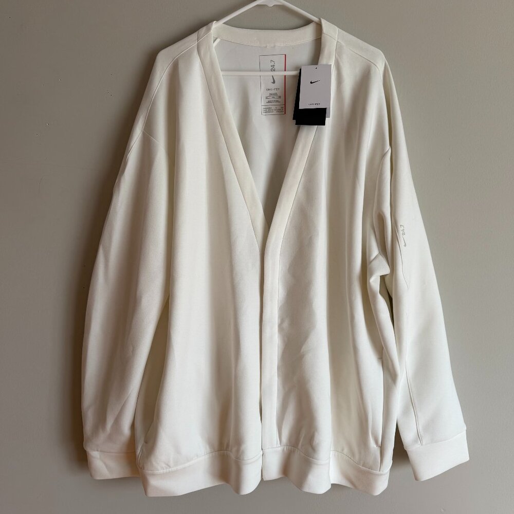Nike HQ69428-133 Mens 3XL-Tall 24.7 Impossibly Soft Cardigan Sweater Bone White